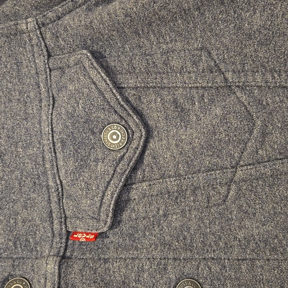 Levi's Trucker Jacket Dark Gray French Terry Men's Medium - Picture 6 of 13